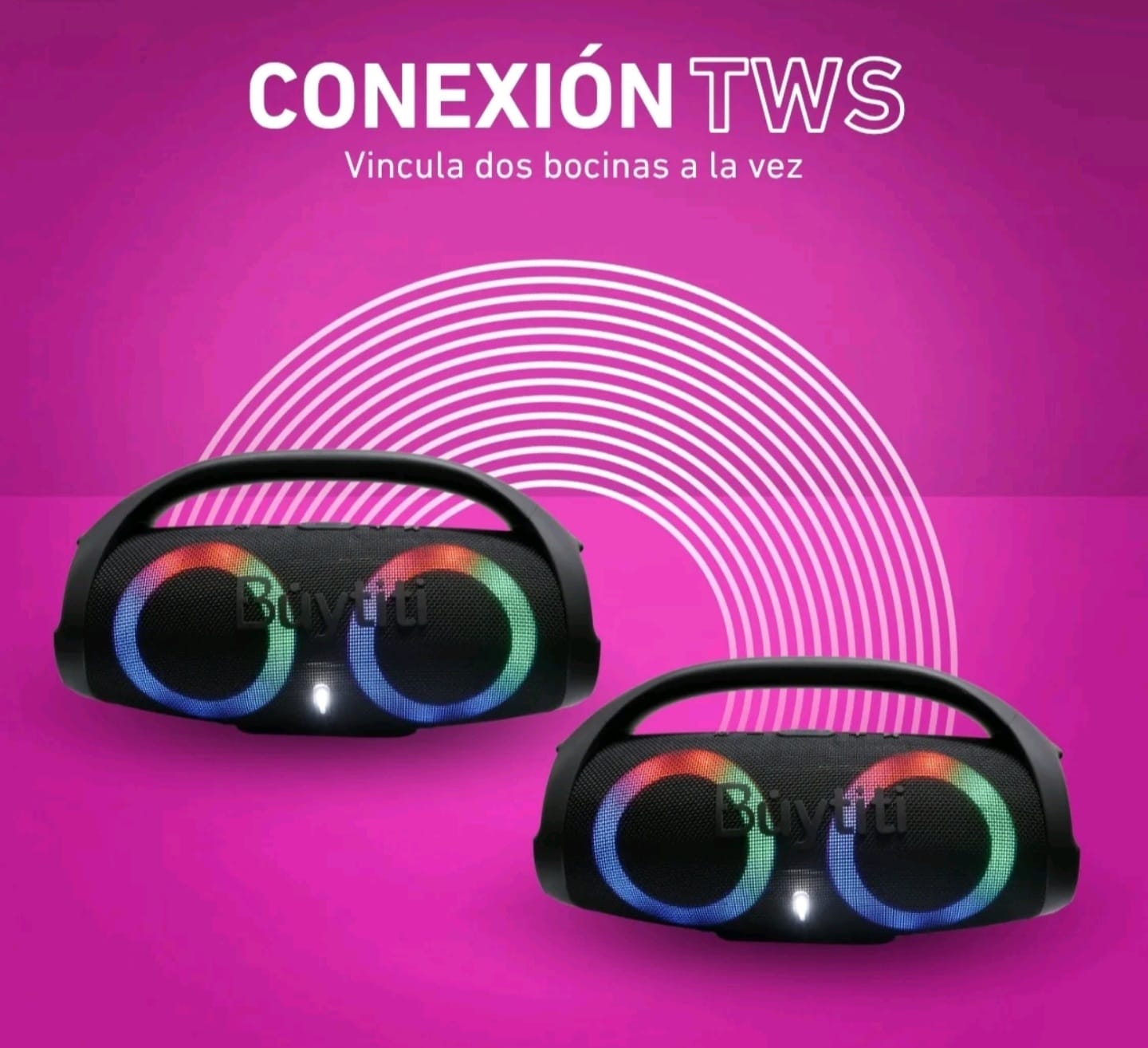 Bocina Bluetooth con Subwoofer con RGB - foto 2