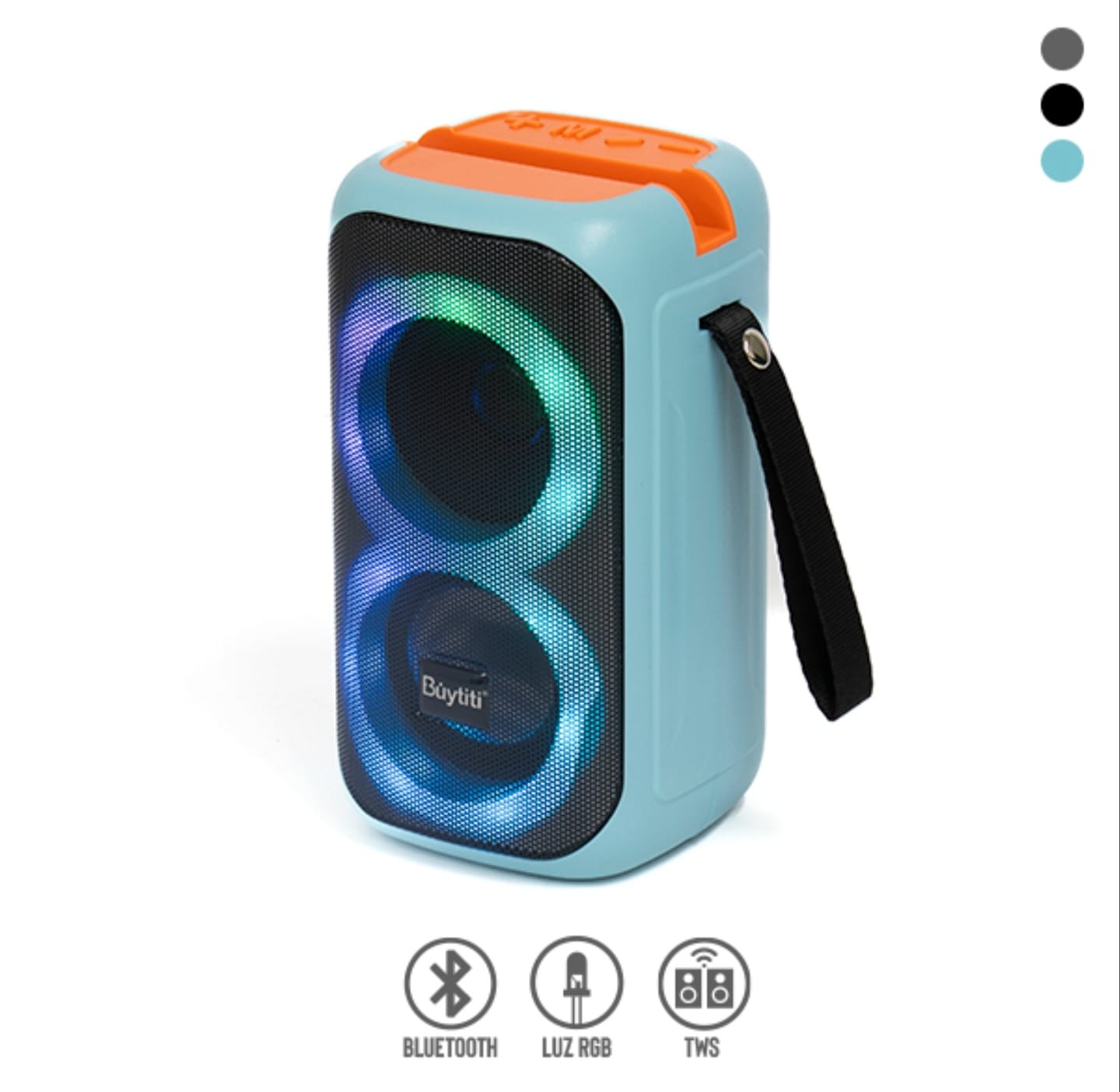 Bocina Bluetooth Portátil con TWS y Luz RGB - foto 2