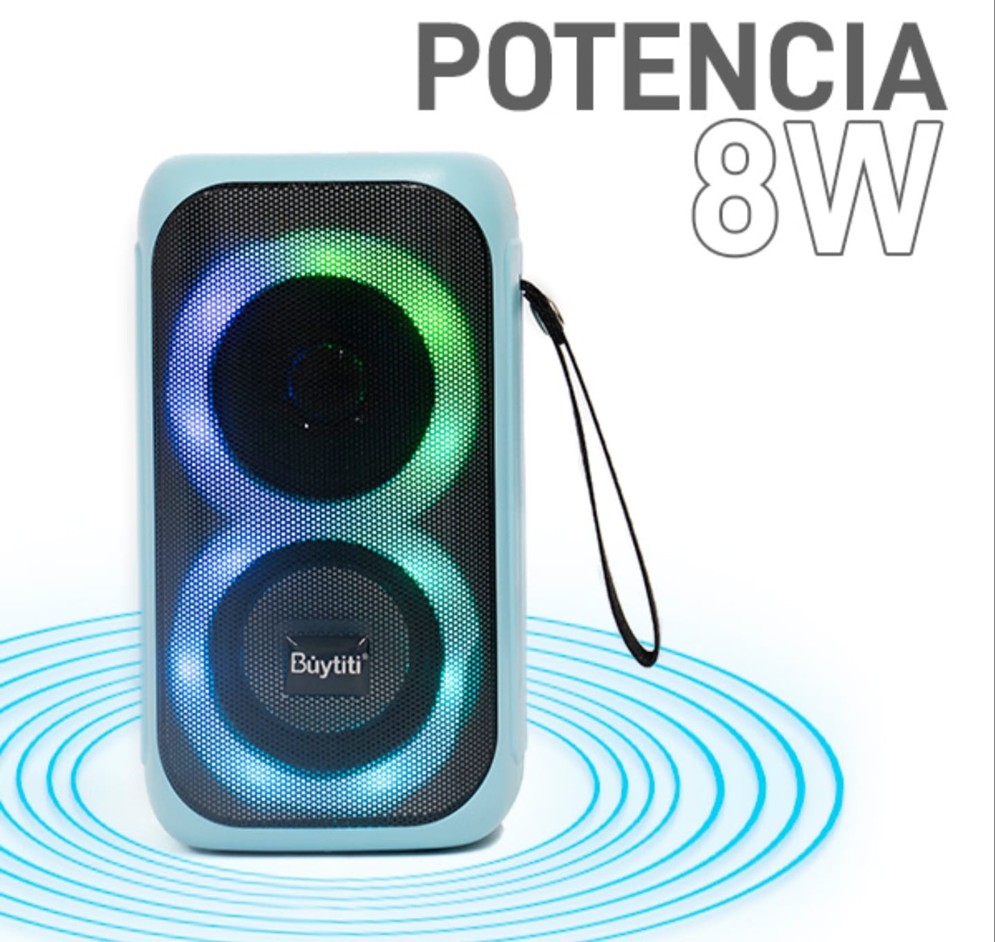 Bocina Bluetooth Portátil con TWS y Luz RGB - foto 3